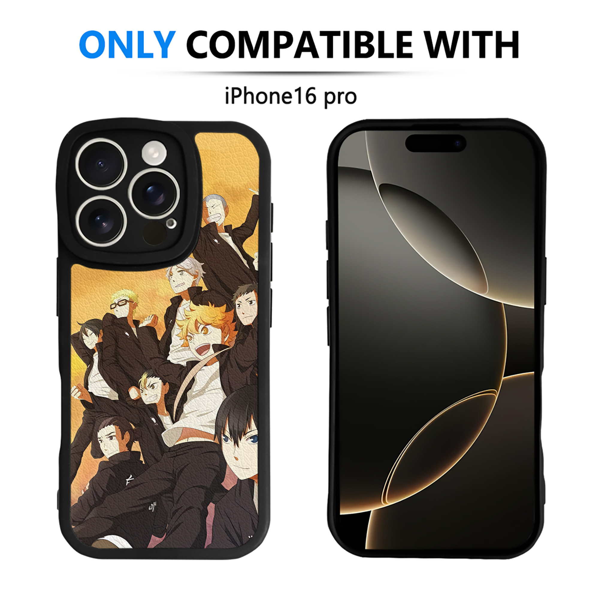 （画像用） ハイキュー!! Haikyu!! 【iPhone 16シリーズ対応】シリコンスマホケース（レザー調） 材質：シリコン